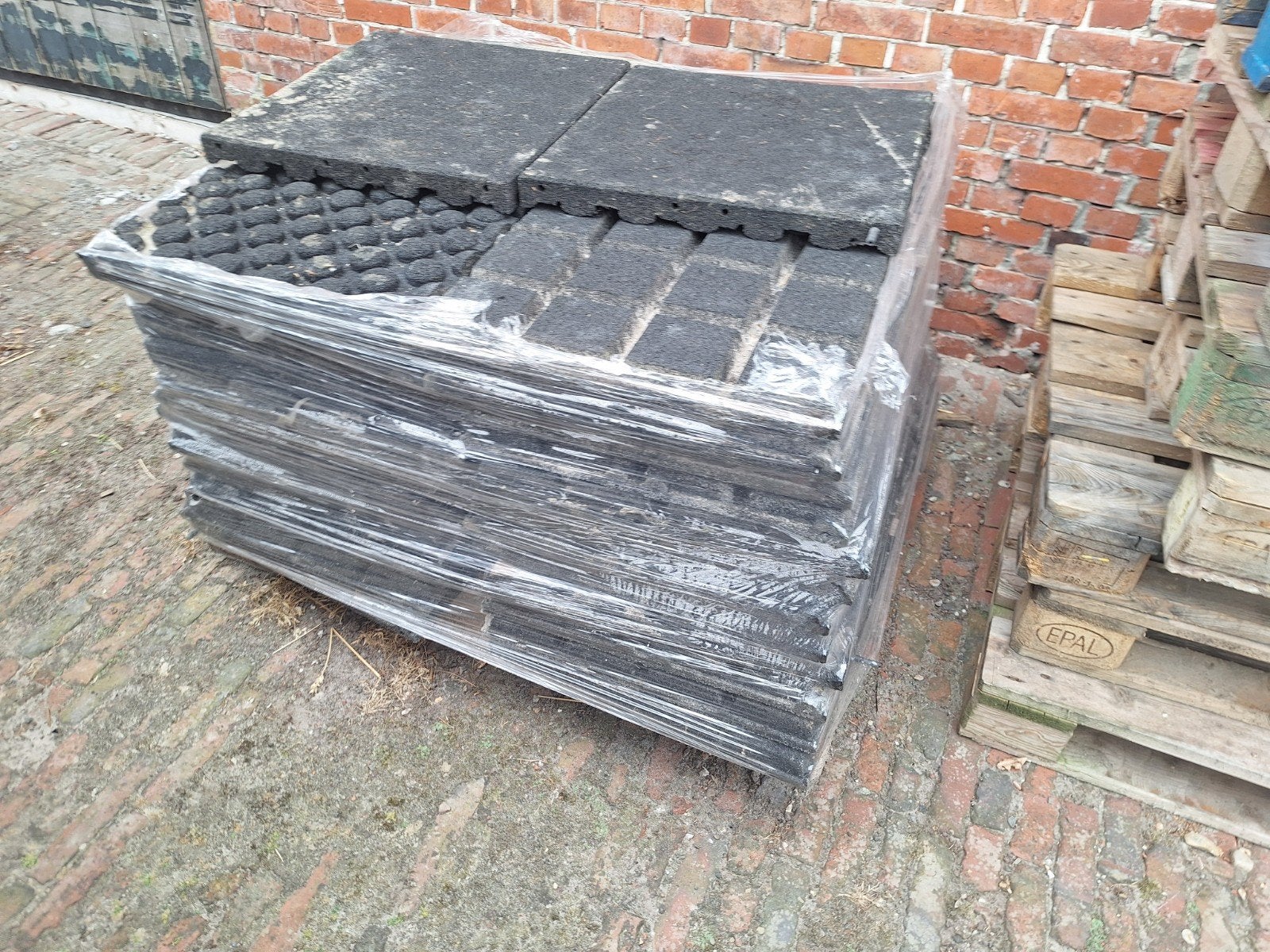 Rubberen tegels 50 X 50, Ophalen, Gebruikt, Overige typen, Rubber