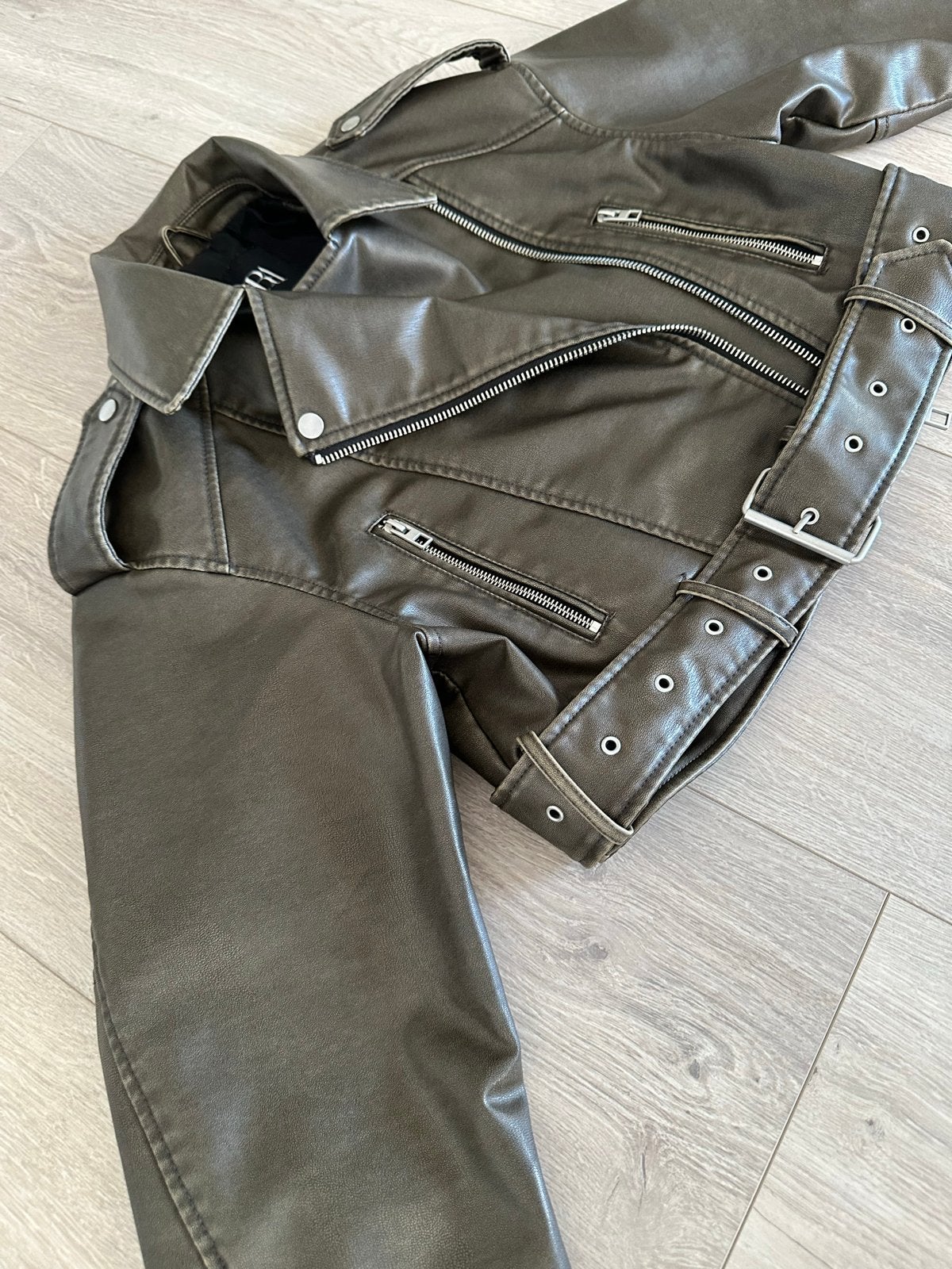 Zara Leren jas maat S, Ophalen of Verzenden, Nieuw, Maat 36 (S), Groen
