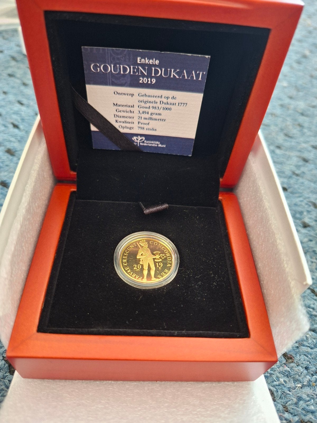 Enkele gouden dukaat 2019, Postzegels en Munten, Koningin Beatrix, Losse munt, Goud, Overige waardes