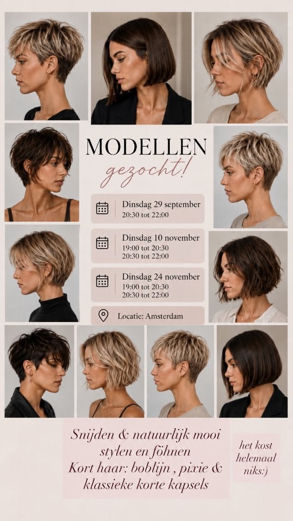 Knipmodel gezocht Amsterdam (gratis!), Sieraden, Tassen en Uiterlijk, Ophalen of Verzenden, Nieuw
