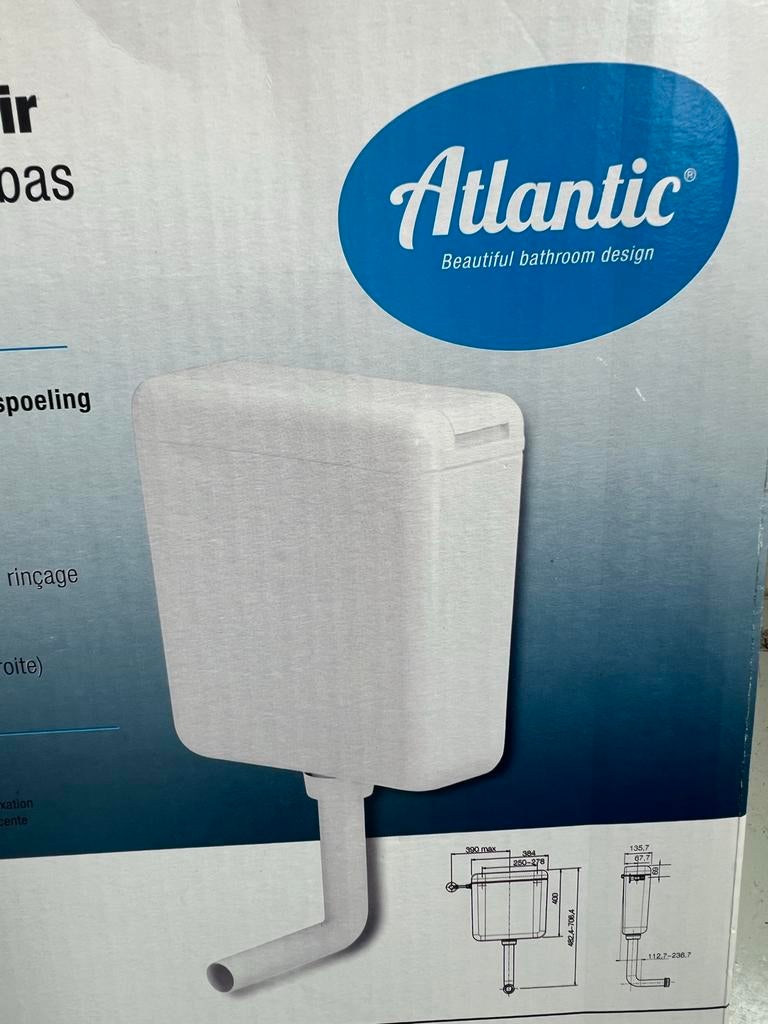 Atlantic Nolan Laaghangend Reservoir - Nieuw in Doos, Ophalen of Verzenden, Nieuw, Toilet