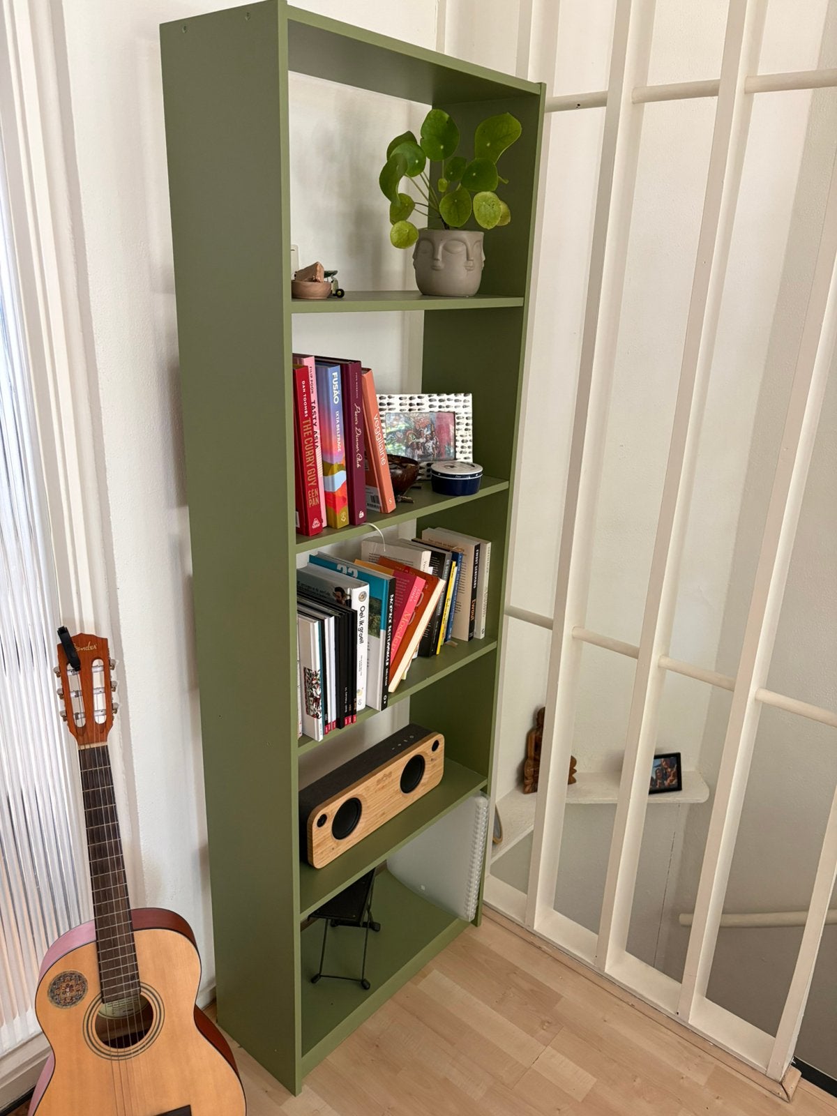 GERSBY boekenkast – groen, Ophalen, 50 tot 100 cm, Zo goed als nieuw, 150 tot 200 cm
