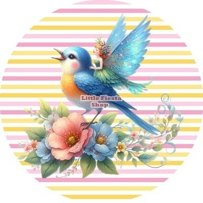 L2645 ouwel elfje vogel 20cm snoeppapier eetbare print, Ophalen of Verzenden, Nieuw, Taarten, Versiering