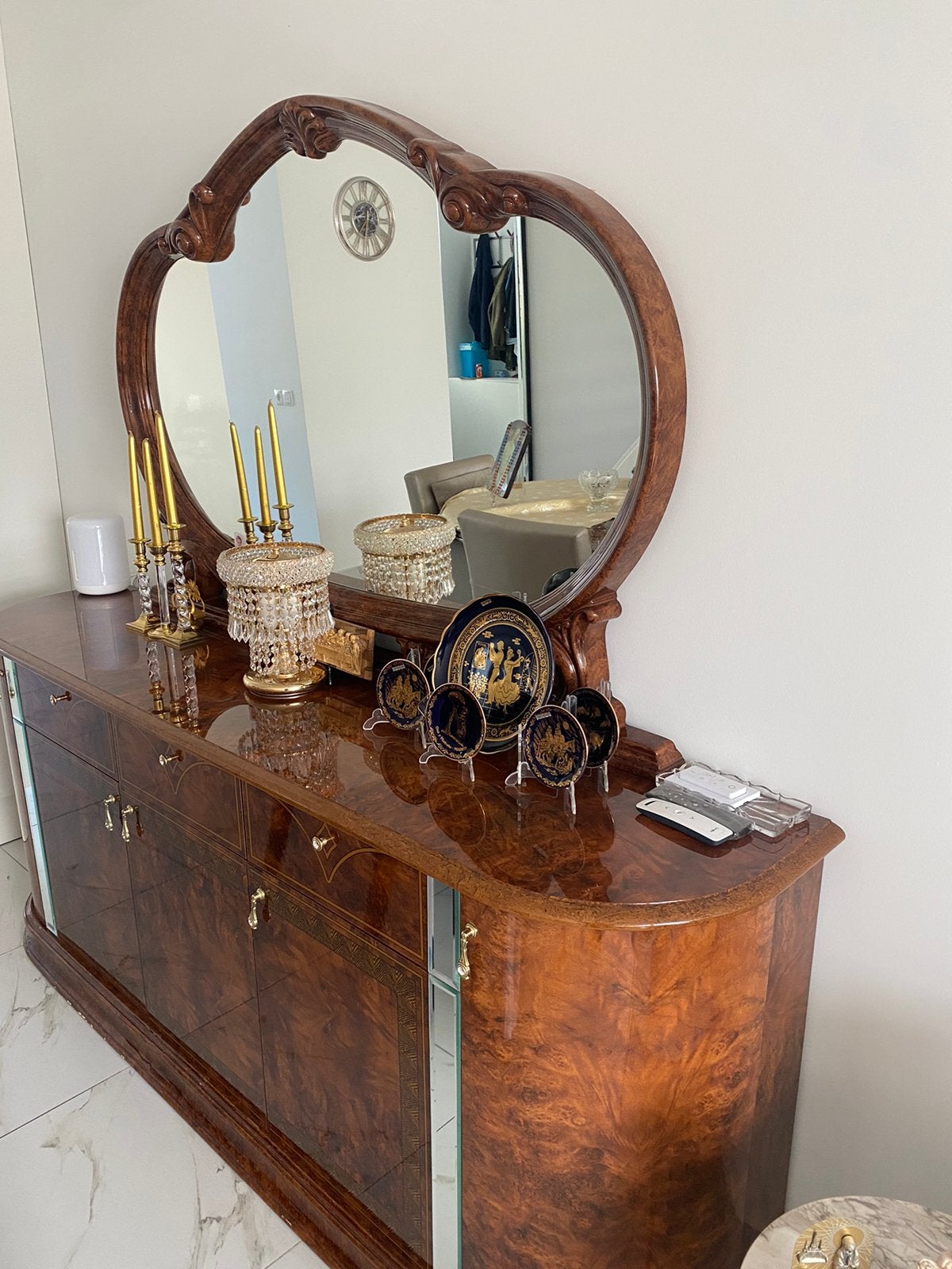 Dressoir 2 meter met spiegel, Ophalen of Verzenden, Zo goed als nieuw, 25 tot 50 cm