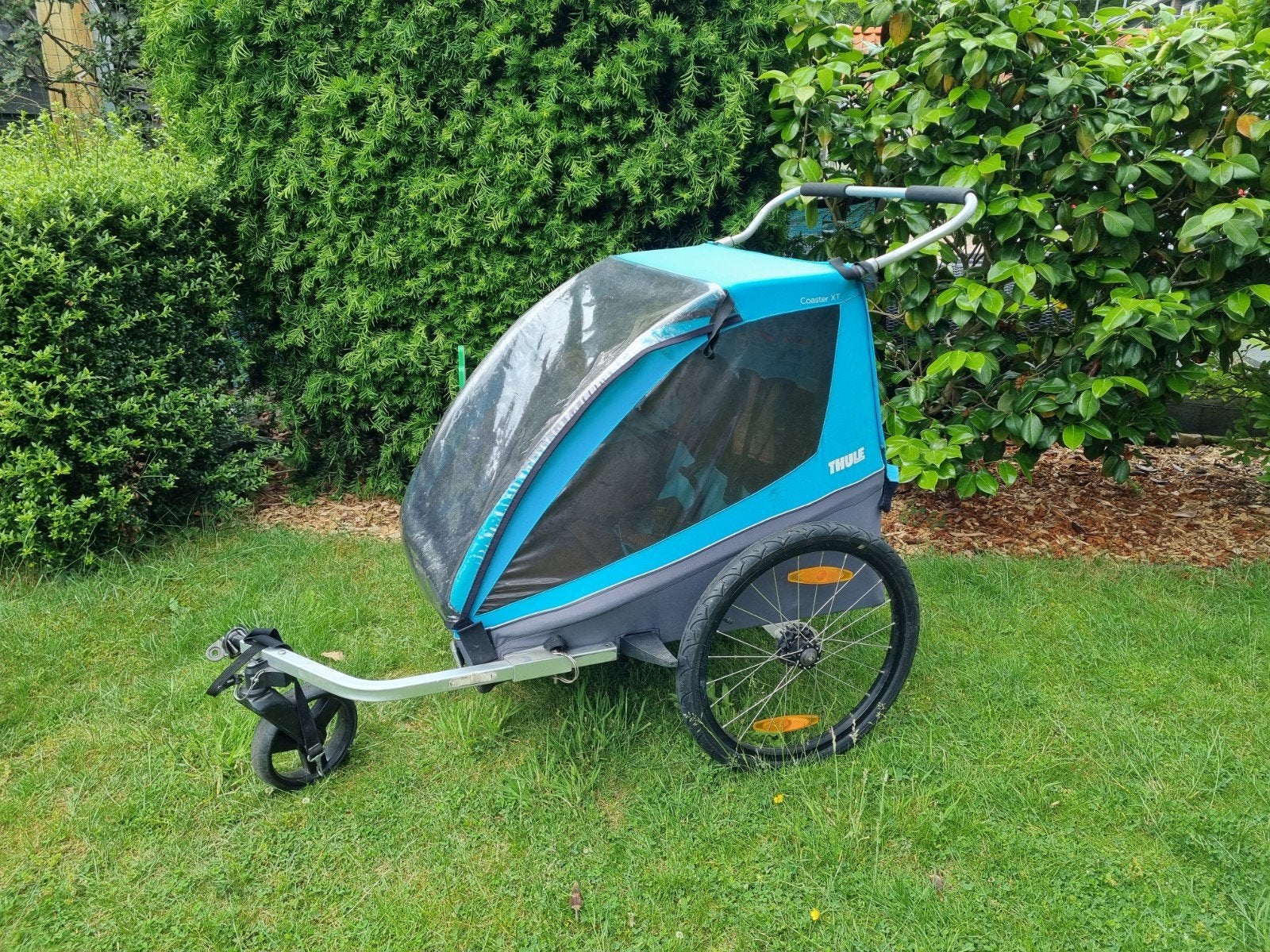 Thule Coaster XT fietskar, Fietsen en Brommers, Fietsaccessoires | Aanhangers en Karren, Gebruikt, Kinderkar, 40 tot 60 kg, Ophalen
