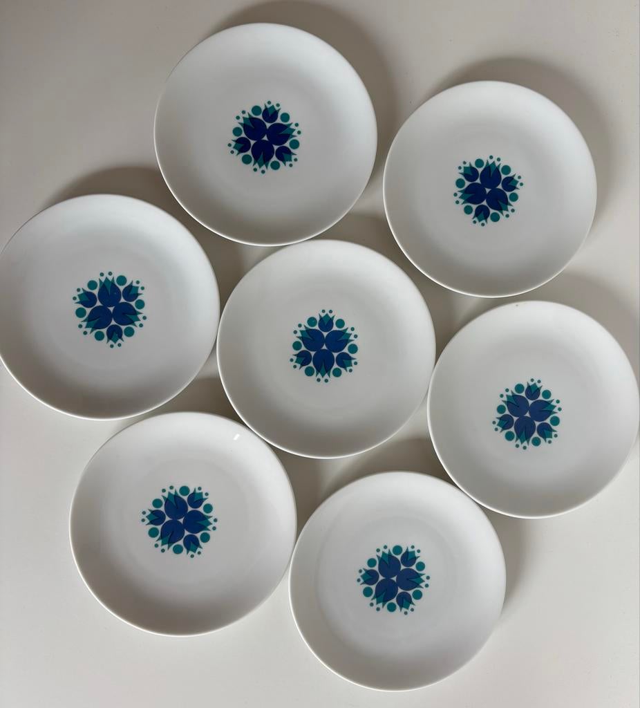 Vintage Thomas Rosenthal Pinwheel gebaksbordjes - Set van 7, Huis en Inrichting, Keuken | Servies, Gebruikt, Ophalen of Verzenden