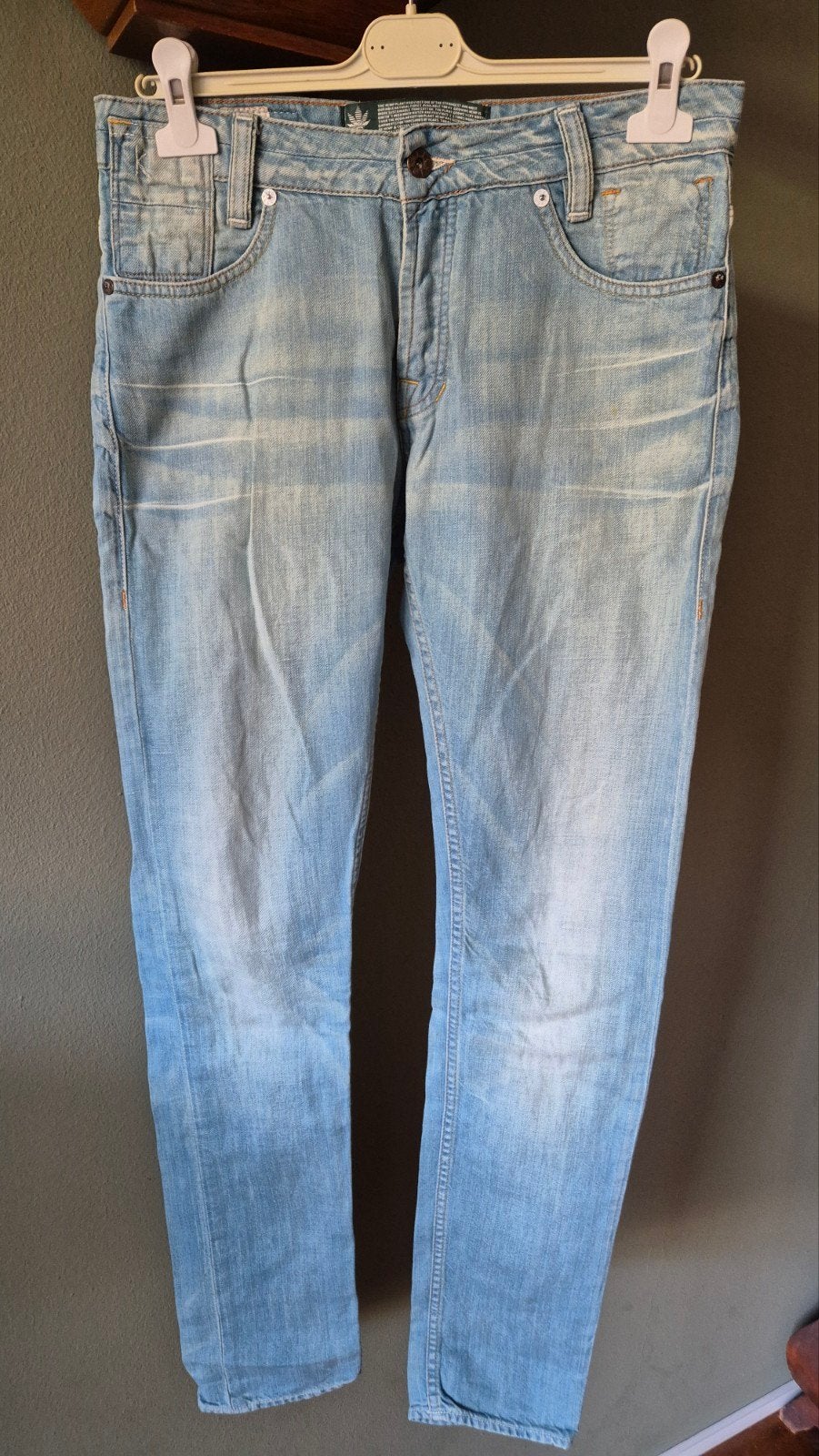 Kuyichi spijkerbroek mt 28/34 lila cinch- relaxed carrot, Blauw, Ophalen of Verzenden, Kuyichi, W28 - W29 (confectie 36)