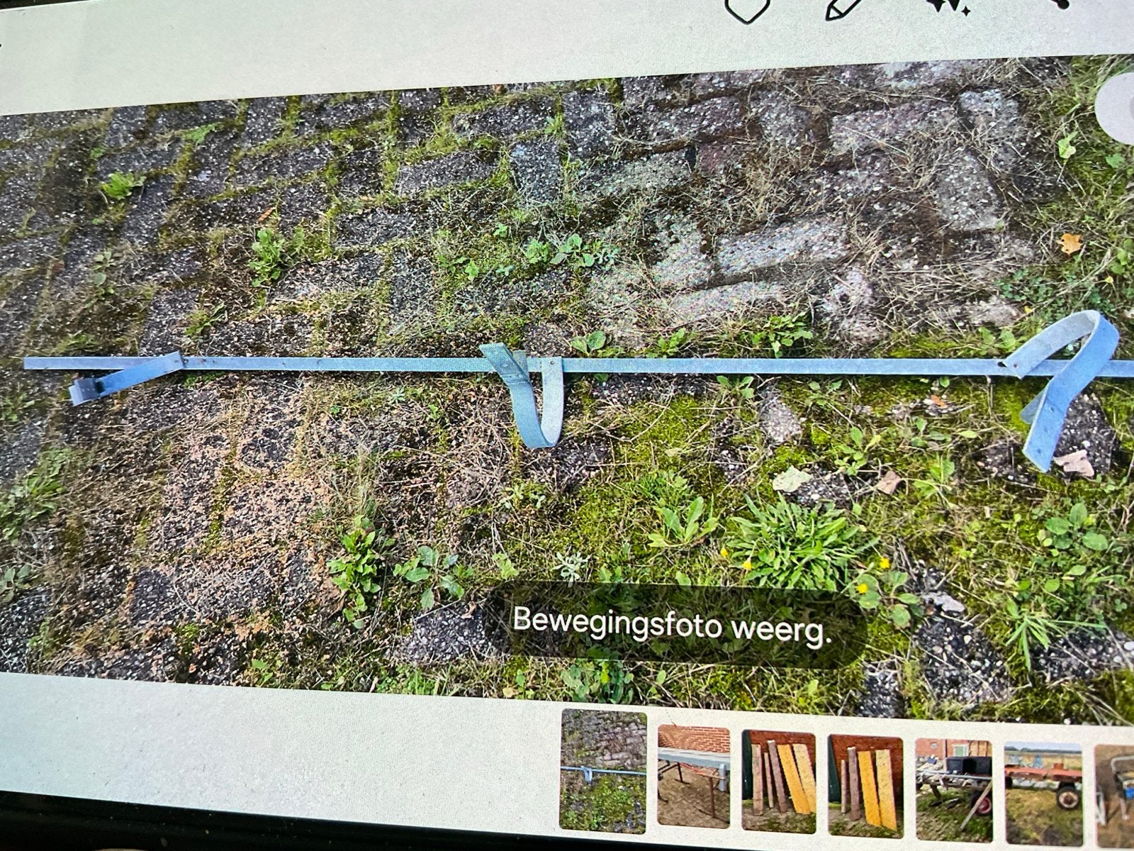 Hoeklijn voor gootbeugel, 9,50 mtr. en 17 beugels, Tuin en Terras, Ophalen, Gebruikt