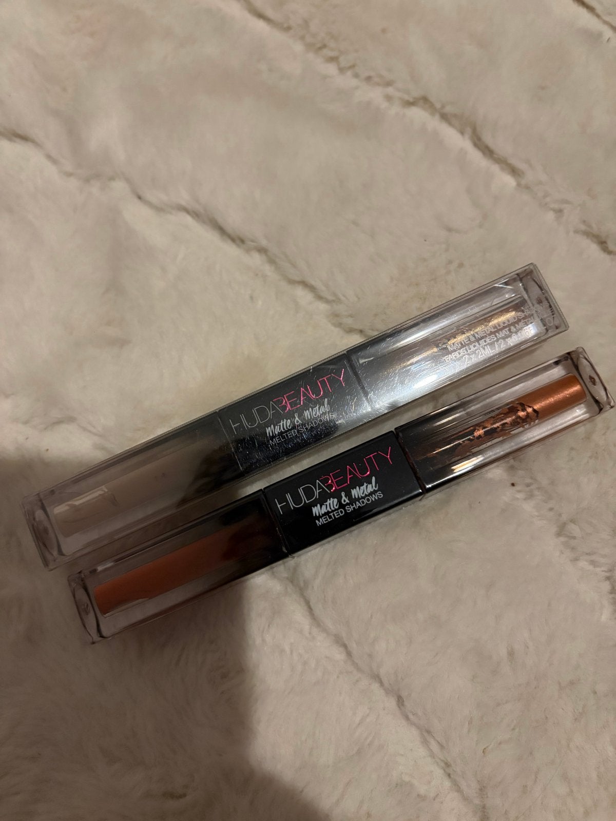 Huda Beauty Matte & Metal Melted Shadows (2 stuks), Verzenden, Zo goed als nieuw, Make-up, Overige kleuren