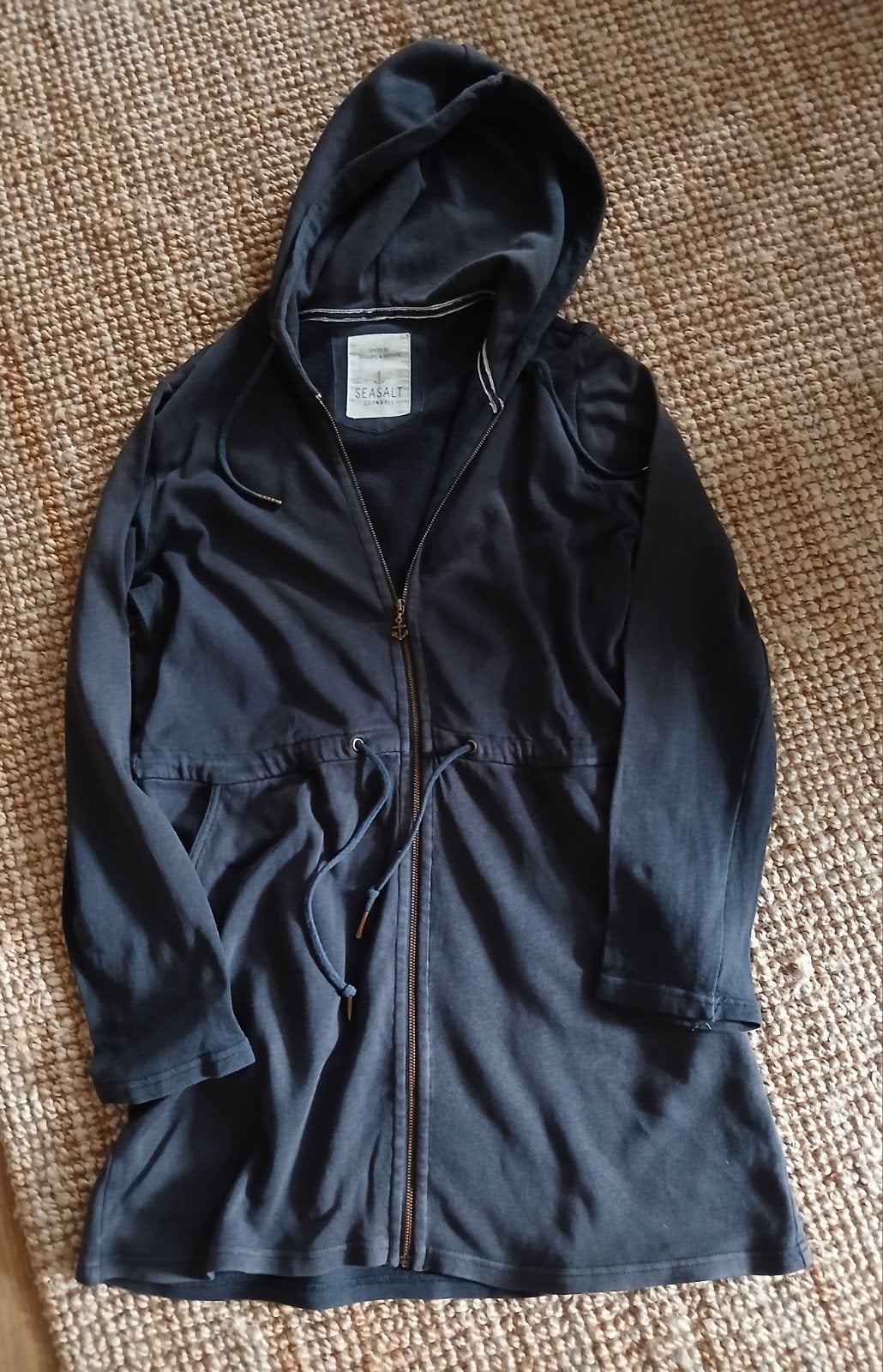 Seasalt Donkergrijs Sweatshirt Vest met Capuchon Maat 36/38, Maat 36 (S), Grijs, Gedragen, Verzenden
