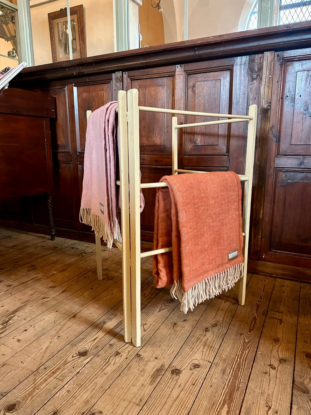Houten handdoekrek / dekenrek - Vintage stijl, -, Ophalen of Verzenden, Zo goed als nieuw, -