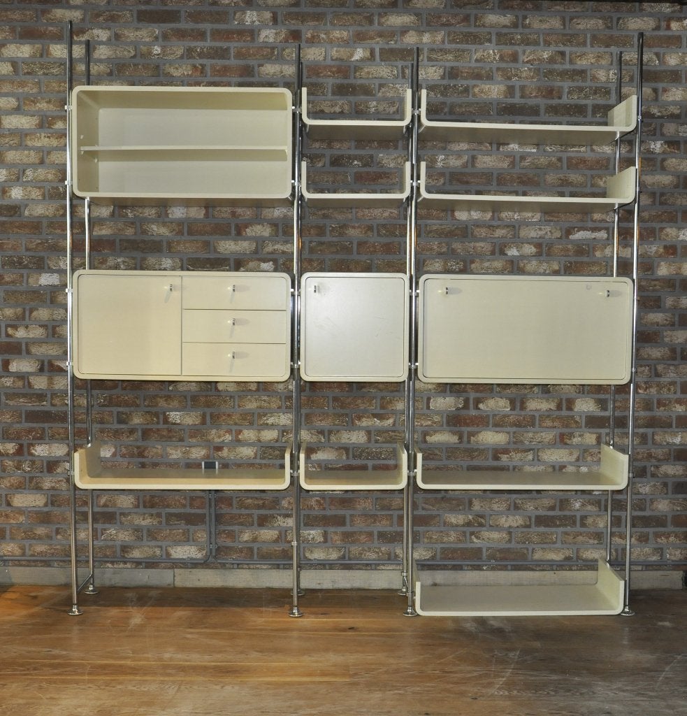 Indra Modular Wall Unit, Omnia, 1970s, Ophalen, 200 cm of meer, Met deur(en), 25 tot 50 cm