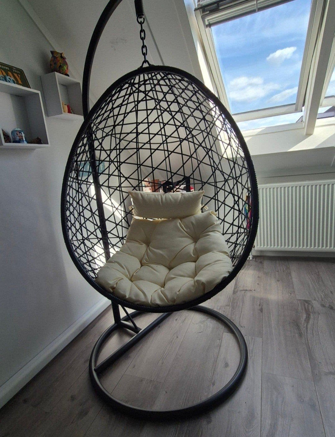hangstoel Swing, Ophalen, Modern, Bohemian, Zwart, Eén
