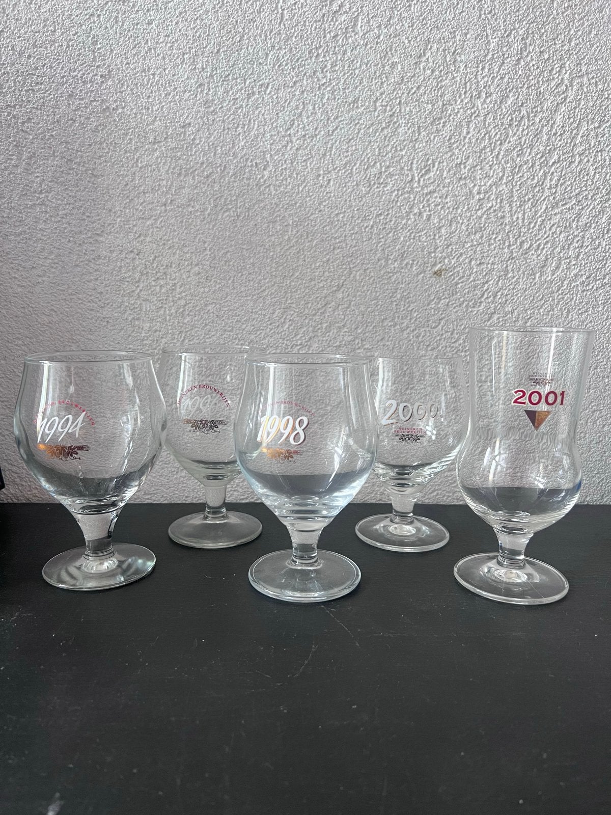Heineken Bierglazen - Jaar 1994-1996-1998-2000-2001, Verzamelen, Biermerken, Ophalen of Verzenden, Nieuw, Glas of Glazen, Heineken