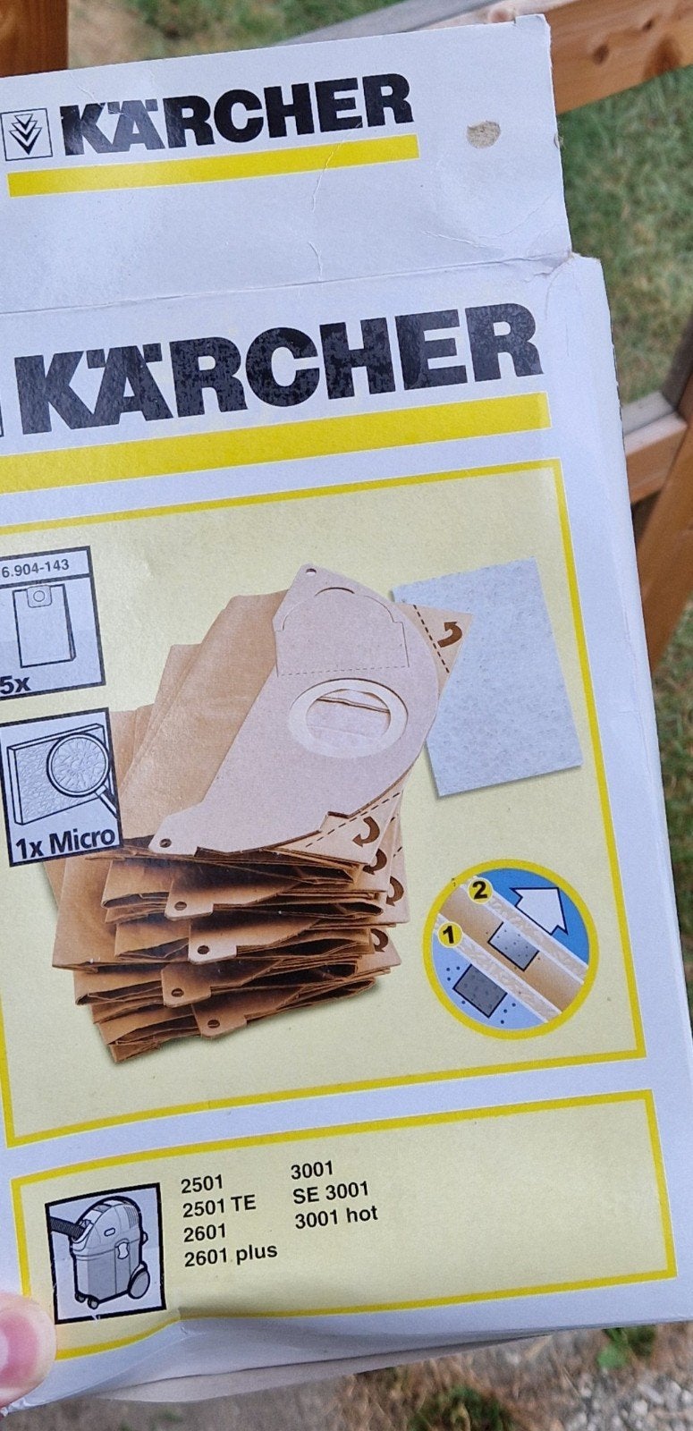 3x Kärcher stofzuigerzakken voor 2501, 3001, SE 3001, Ophalen of Verzenden, Nieuw