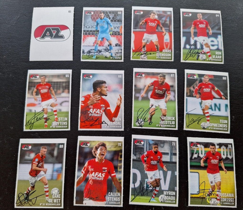 Complete set stickers AZ Alkmaar 2019/20, Ophalen of Verzenden, Zo goed als nieuw, AZ, Poster, Plaatje of Sticker