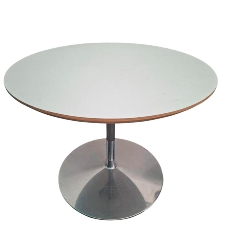 Artifort Circle Salontafel - Rond, Wit met Chroom Voet, Ophalen, Gebruikt, Rond, Modern, Tijdloos