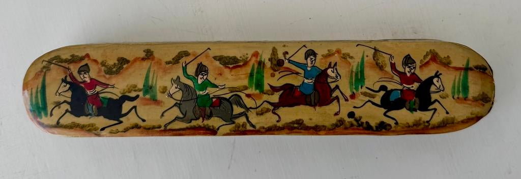 Perzisch houten Khatam Kari kalligrafiepennenbakje, Antiek en Kunst, Ophalen of Verzenden