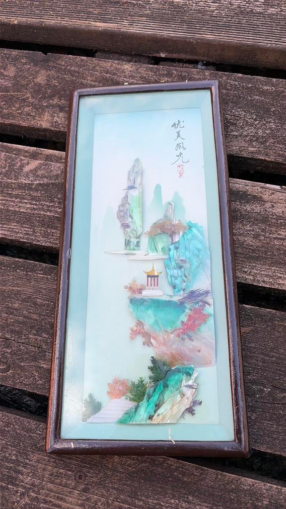 Vintage chinees 3d diorama, Ophalen of Verzenden, Zo goed als nieuw, Schilderij, Minder dan 50 cm