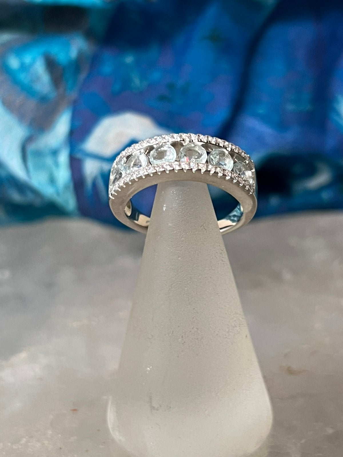Aquamarijn topaas beschermt geluk inzicht wisdom uniek magie, Sieraden, Tassen en Uiterlijk, Ringen, Blauw, Nieuw, Ophalen of Verzenden