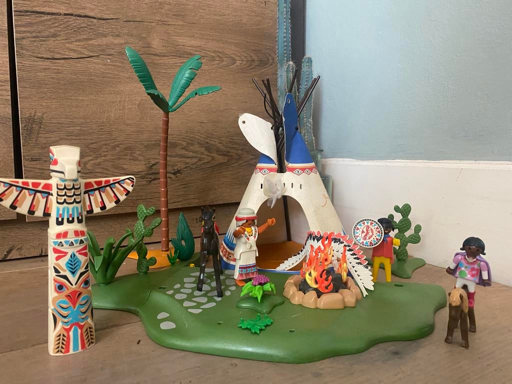 Playmobil Indianen set met tipi, figuren en accessoires, Kinderen en Baby's, Speelgoed | Playmobil, Ophalen of Verzenden, Gebruikt