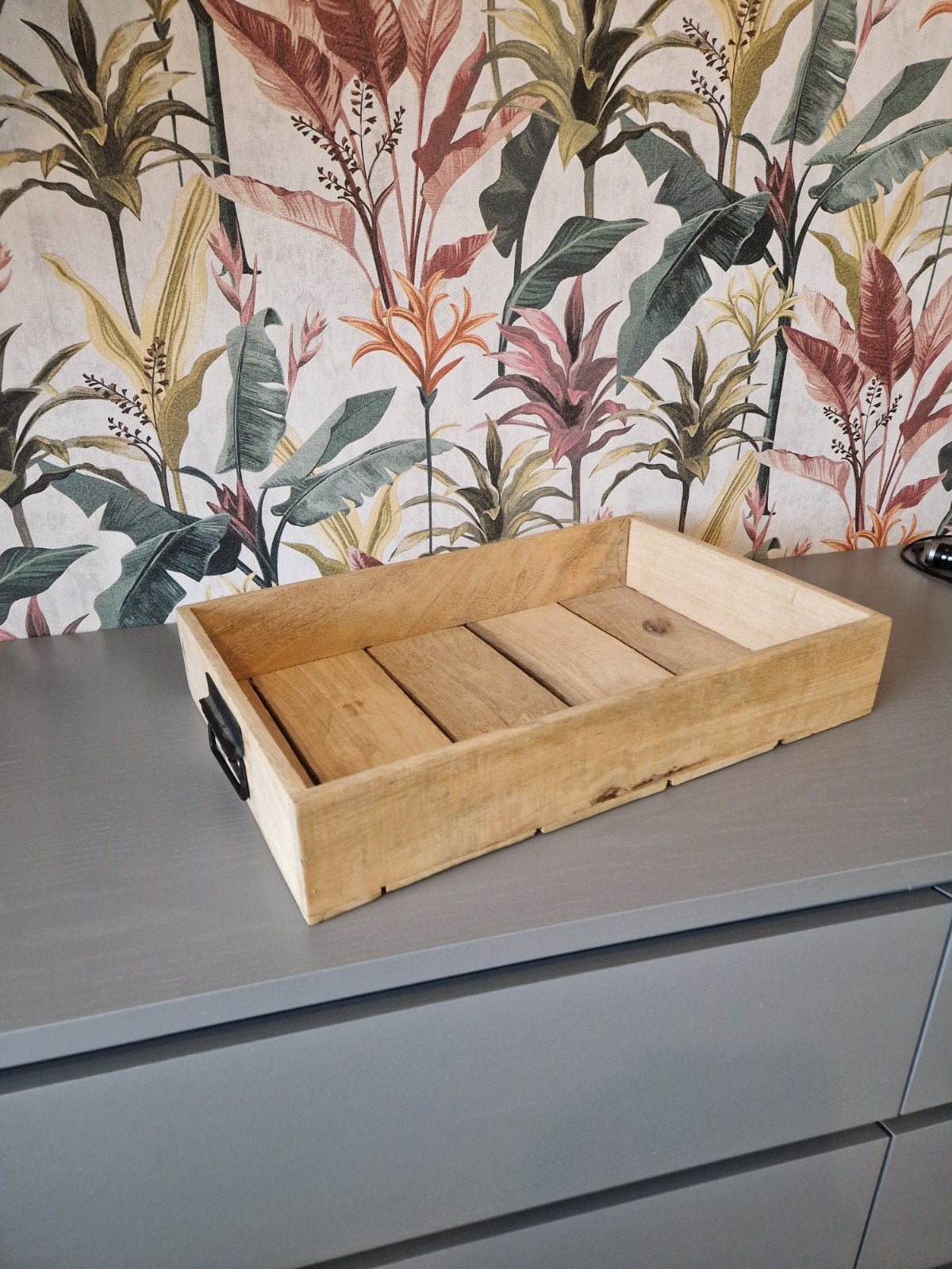 Houten dienblad met handvatten, Huis en Inrichting, Ophalen, Gebruikt, Met handvatten, Dienblad