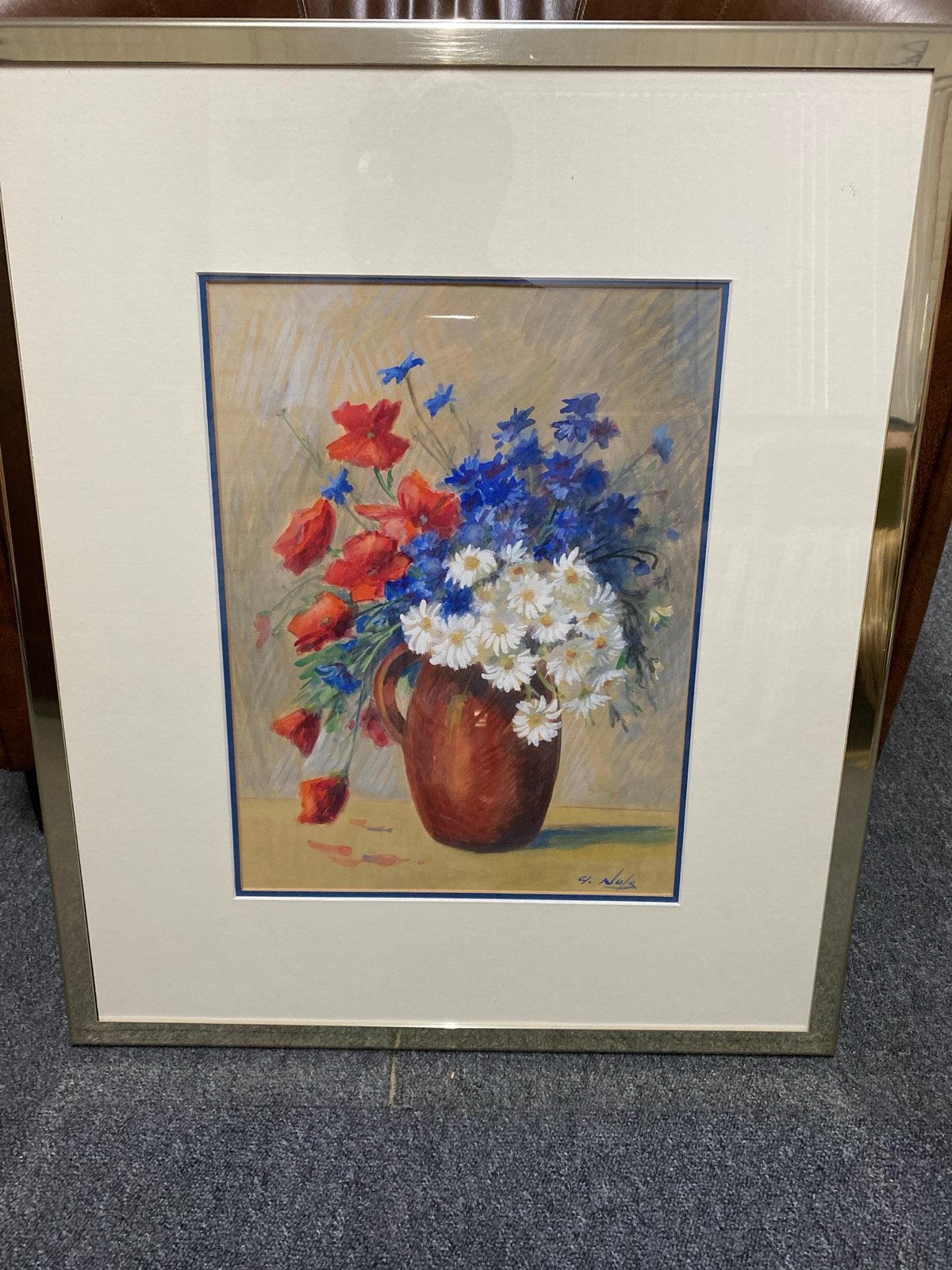 Schilderij A. Nols - Kleurrijk bloemstilleven, Ophalen, Realistisch, Stilleven, Gesigneerd