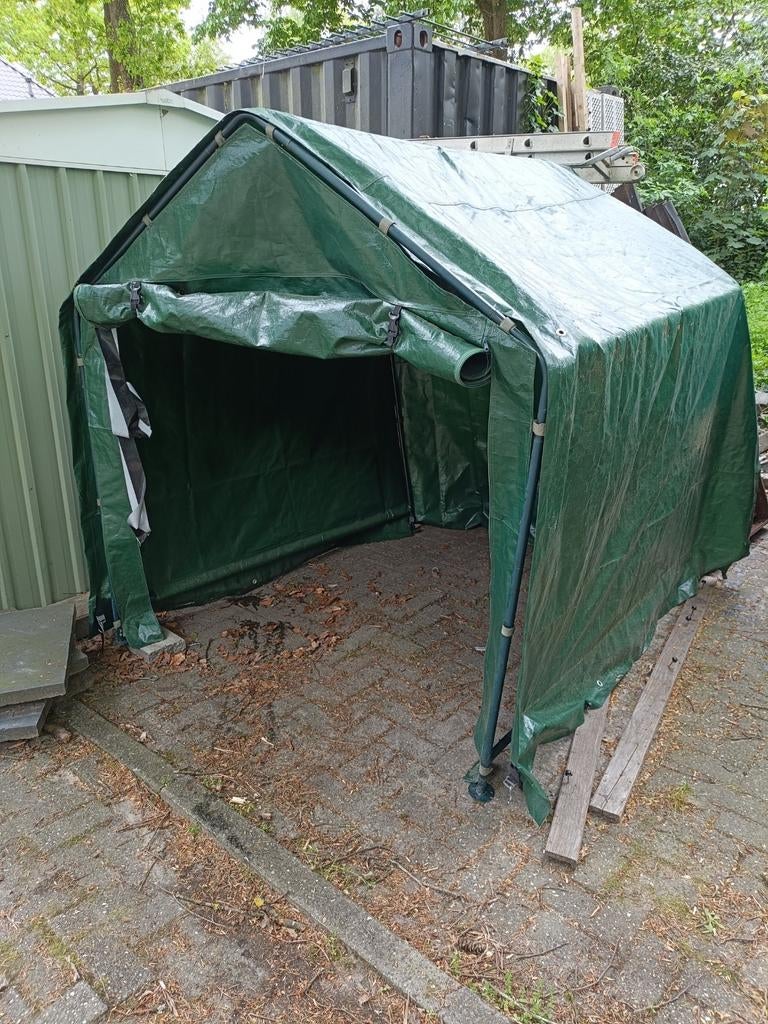 Parkside Tentgarage - Opslagtent voor Tuin en Voertuigen, Ophalen of Verzenden, Gebruikt, Overige materialen, Overige typen