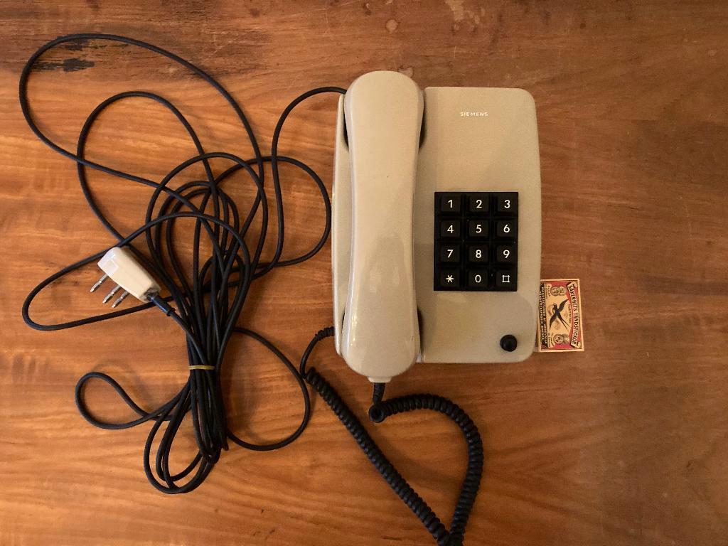 Siemens vintage telefoontoestel druktoetsen met xxl snoer, Telecommunicatie, Ophalen of Verzenden, Gebruikt