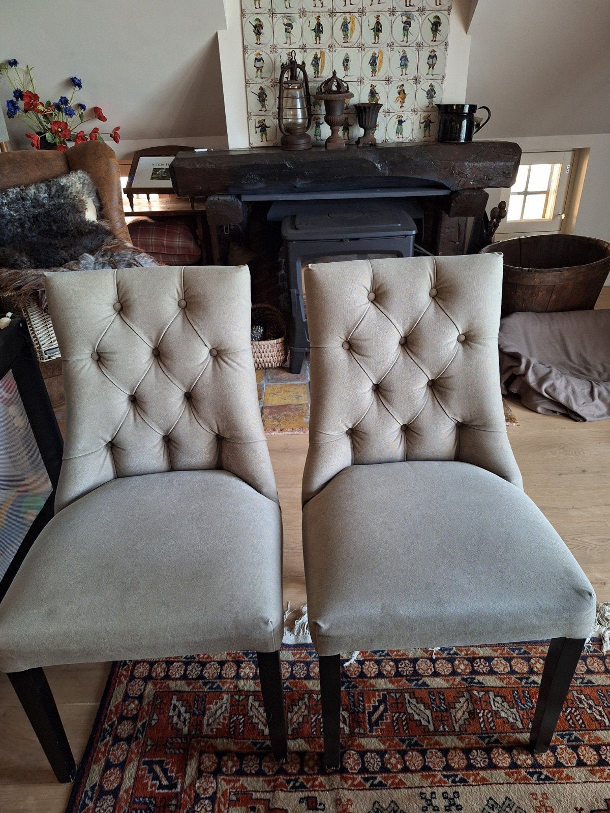 Landelijke eetkamer stoelen, Ophalen, Gebruikt, Twee, Overige kleuren