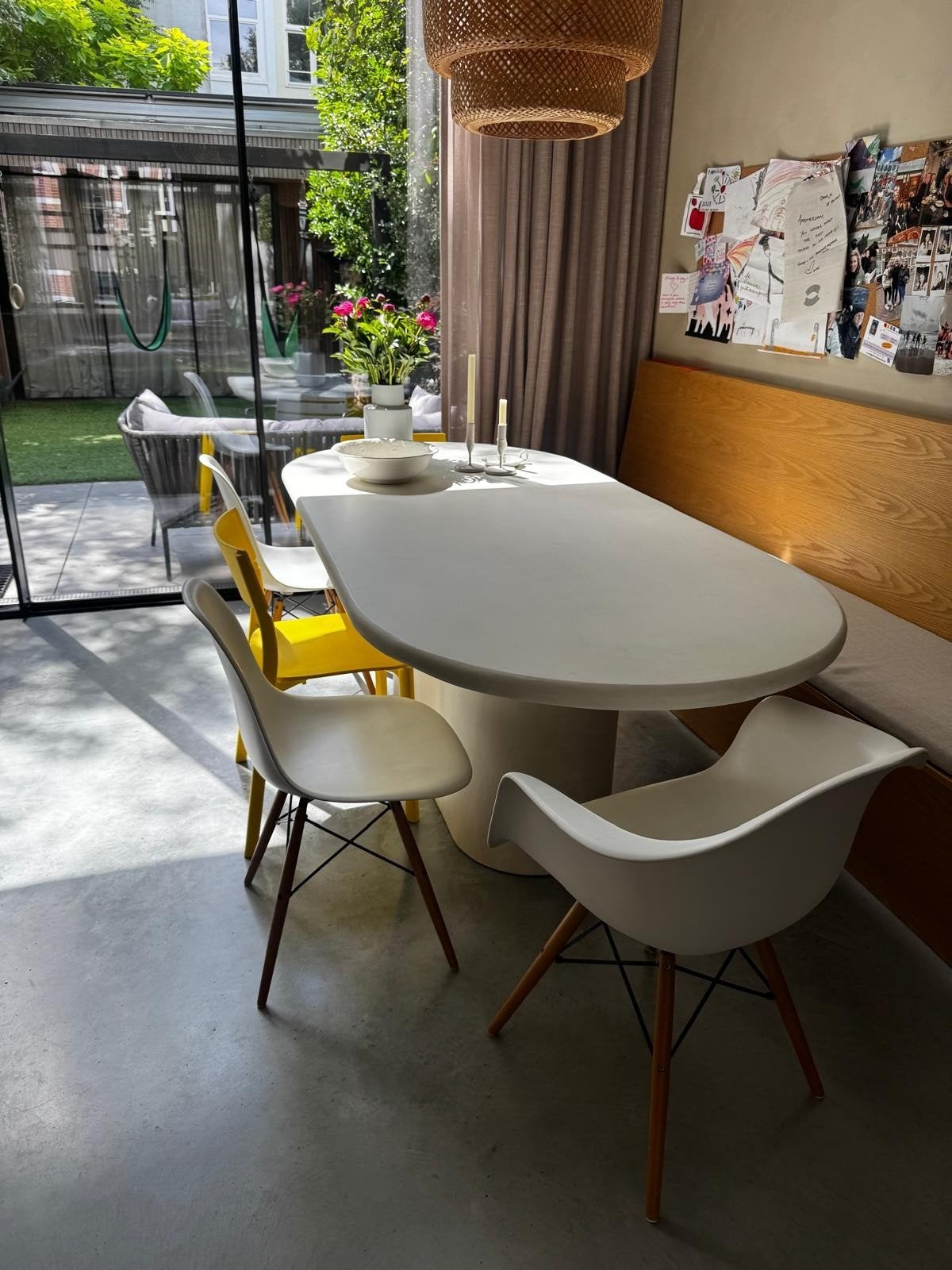 Platovale betoncire tafel 100x220cm met afgeronde randen, Huis en Inrichting, Overige materialen, 100 tot 150 cm, Verzenden, 200 cm of meer