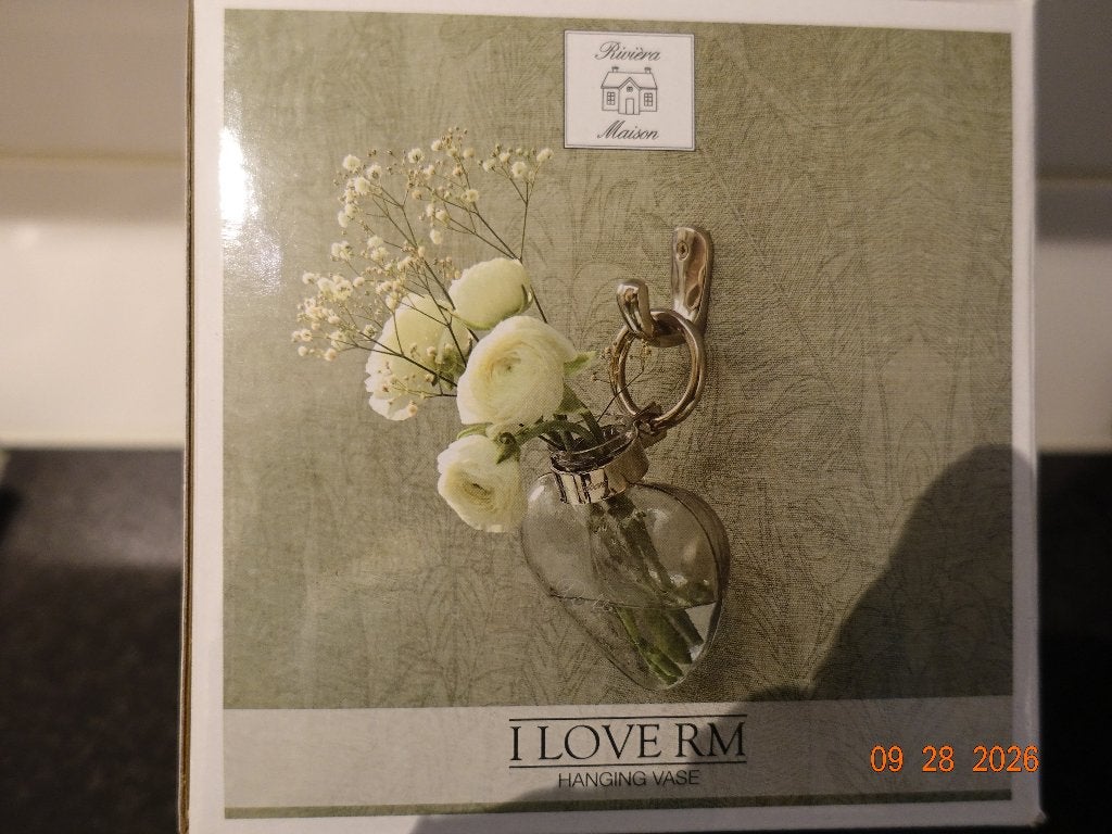 Rivieramaison    hanging vaas, Huis en Inrichting, Nieuw, Metaal, Zilver, Gerecycled glas