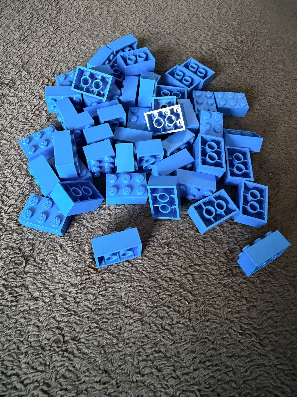 Lego, 50 Blauwe Stenen 2x3 Studs - Losse Onderdelen, Ophalen of Verzenden, Gebruikt, Losse stenen, Lego