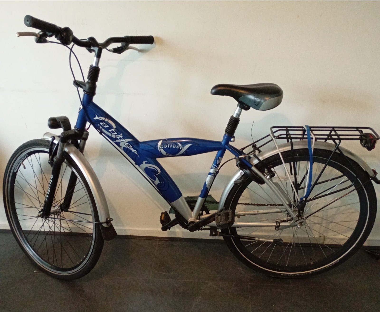 Caliber fiets- Blauw/Zilver 26', Fietsen en Brommers, Gebruikt, Versnellingen, 53 tot 57 cm, Ophalen