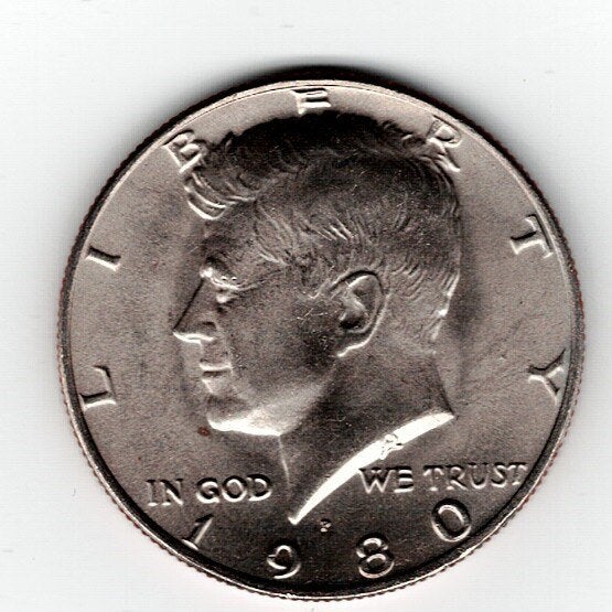 23-2021 USA 1/2 dollar 1980P, Ophalen of Verzenden, Noord-Amerika, Losse munt