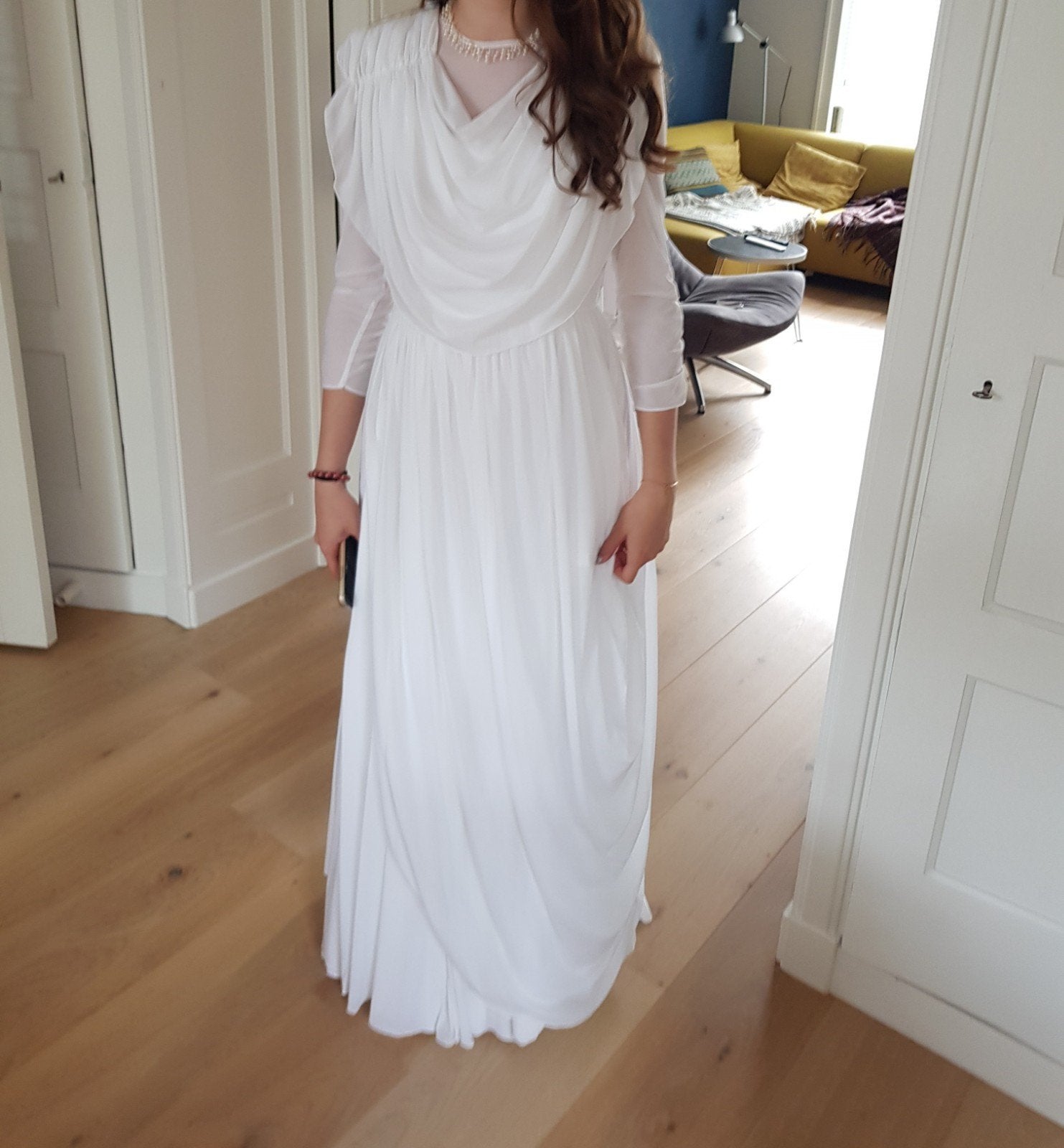 Trouw jurk voor gala/ toneel/ eindmusical, Kleding | Dames, Ophalen of Verzenden, Gedragen, Maat 36 (S), Wit