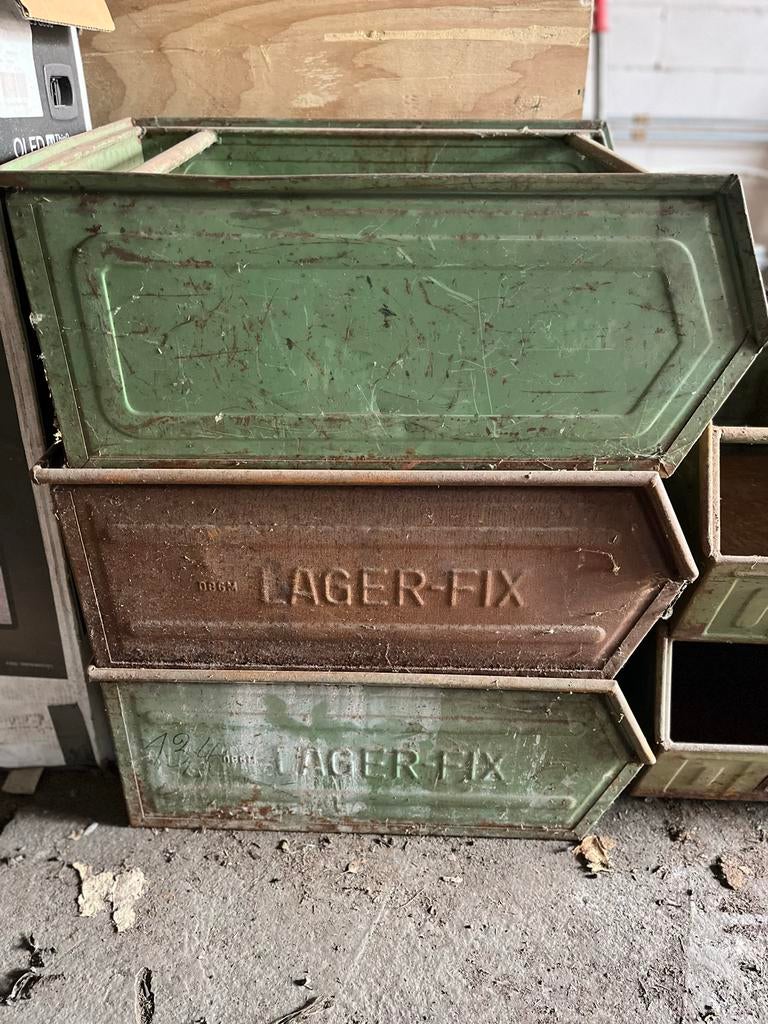 Vintage Lager-Fix metalen bakken, Ophalen of Verzenden, Gebruikt, Metaal, Minder dan 50 cm