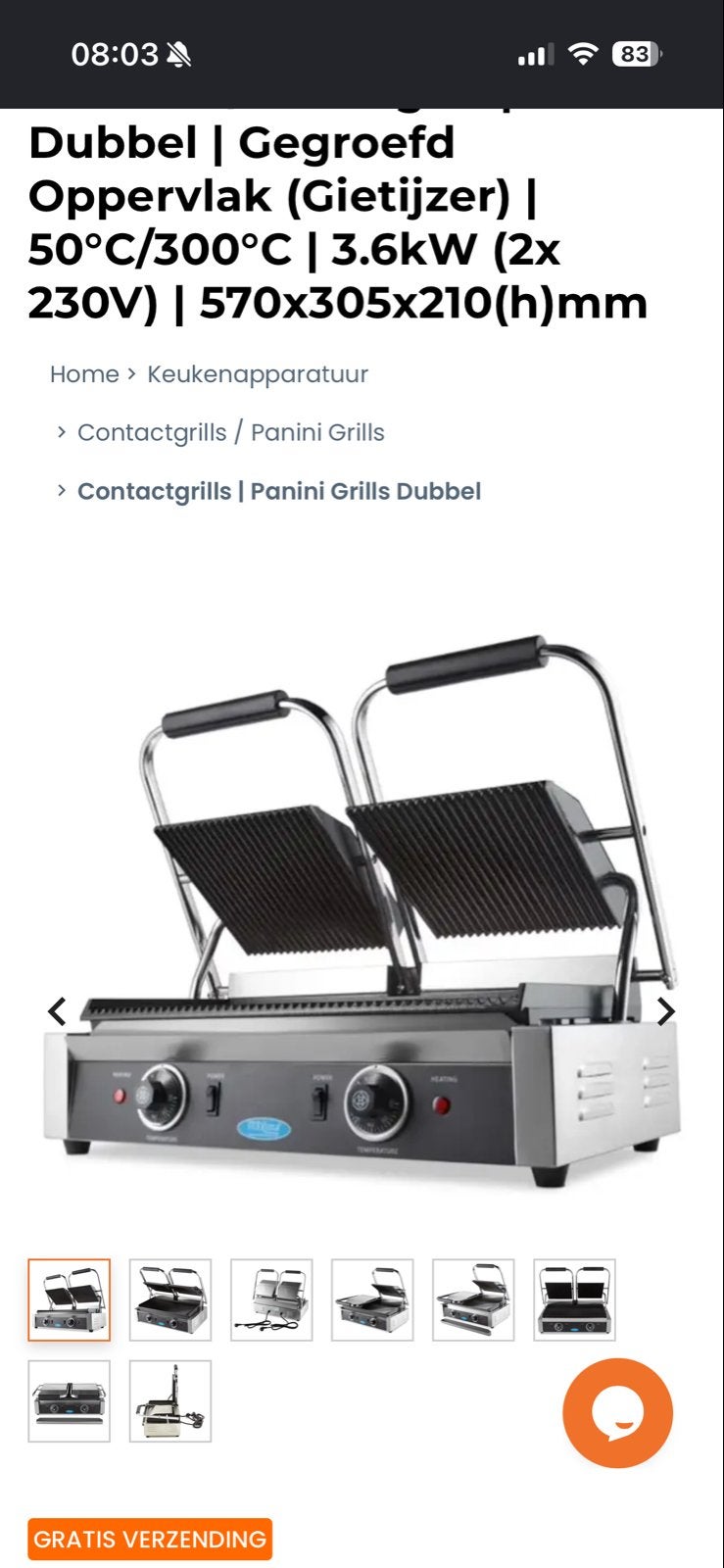 Nieuw professioneel tosti ijzer - Horeca of Thuis, Ophalen of Verzenden, Nieuw