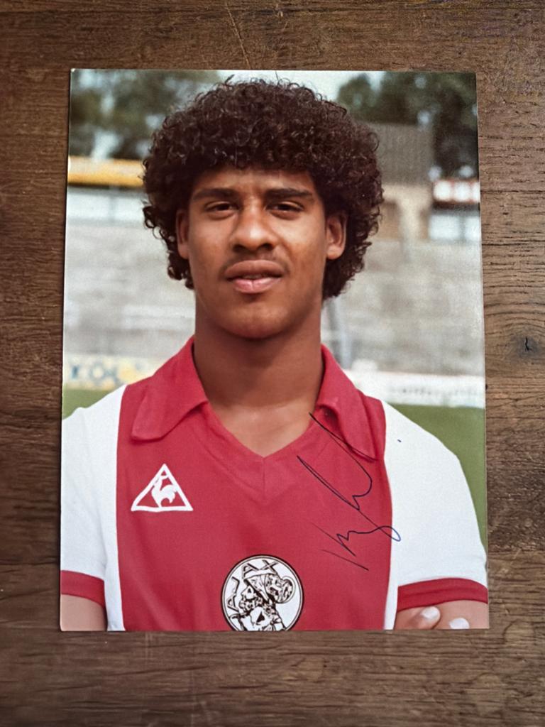 Gesigneerde foto Frank Rijkaard Ajax, Ophalen of Verzenden, Gebruikt, Ajax, Poster, Plaatje of Sticker