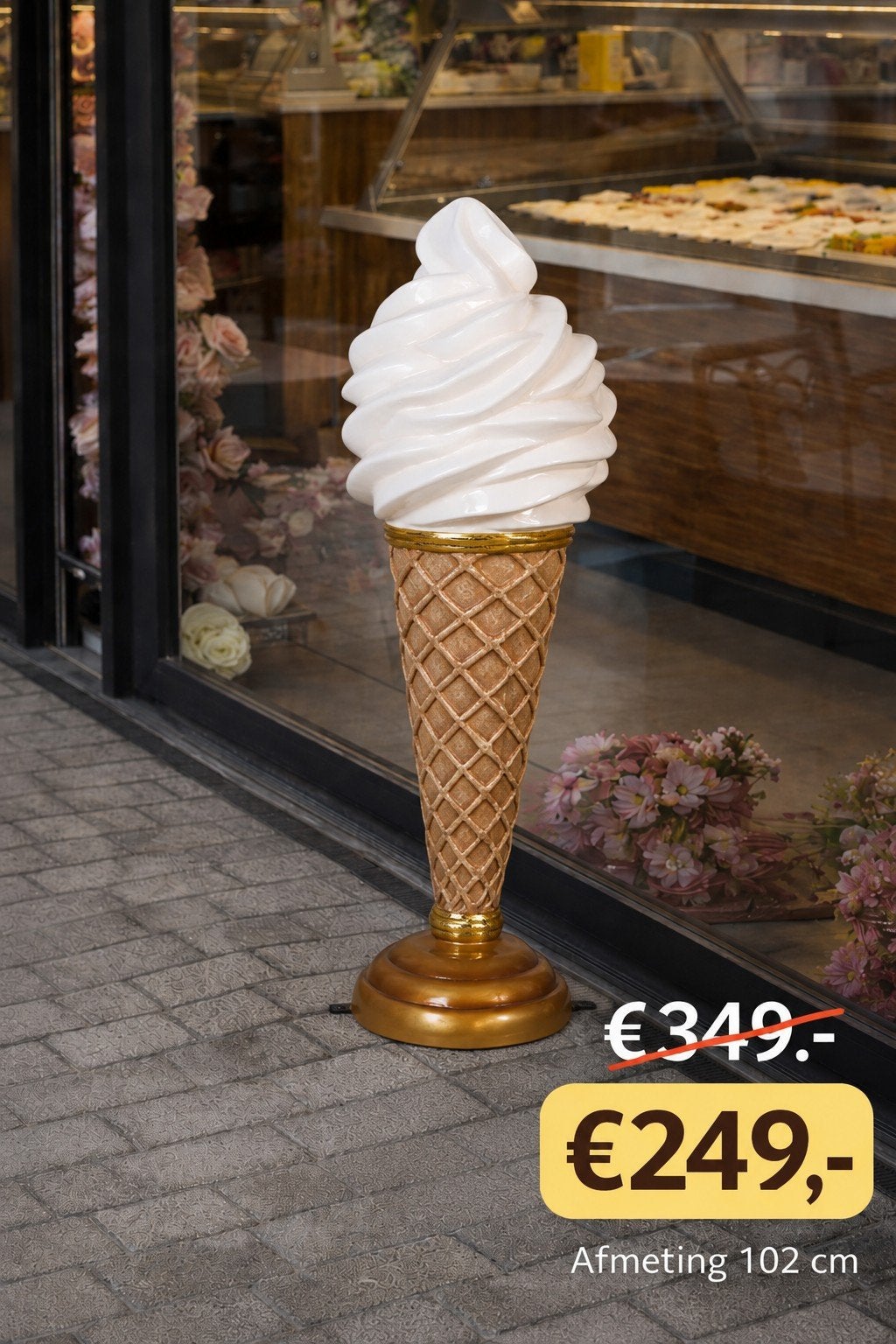Grote ijsje decoratie - 102 cm hoog, Huis en Inrichting, Woonaccessoires | Overige, Ophalen of Verzenden, Nieuw