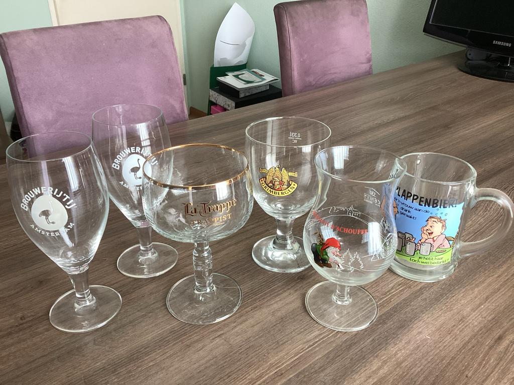 Bierglazen collectie - diverse speciaal bieren, Ophalen, Zo goed als nieuw, Meerkleurig, Overige merken