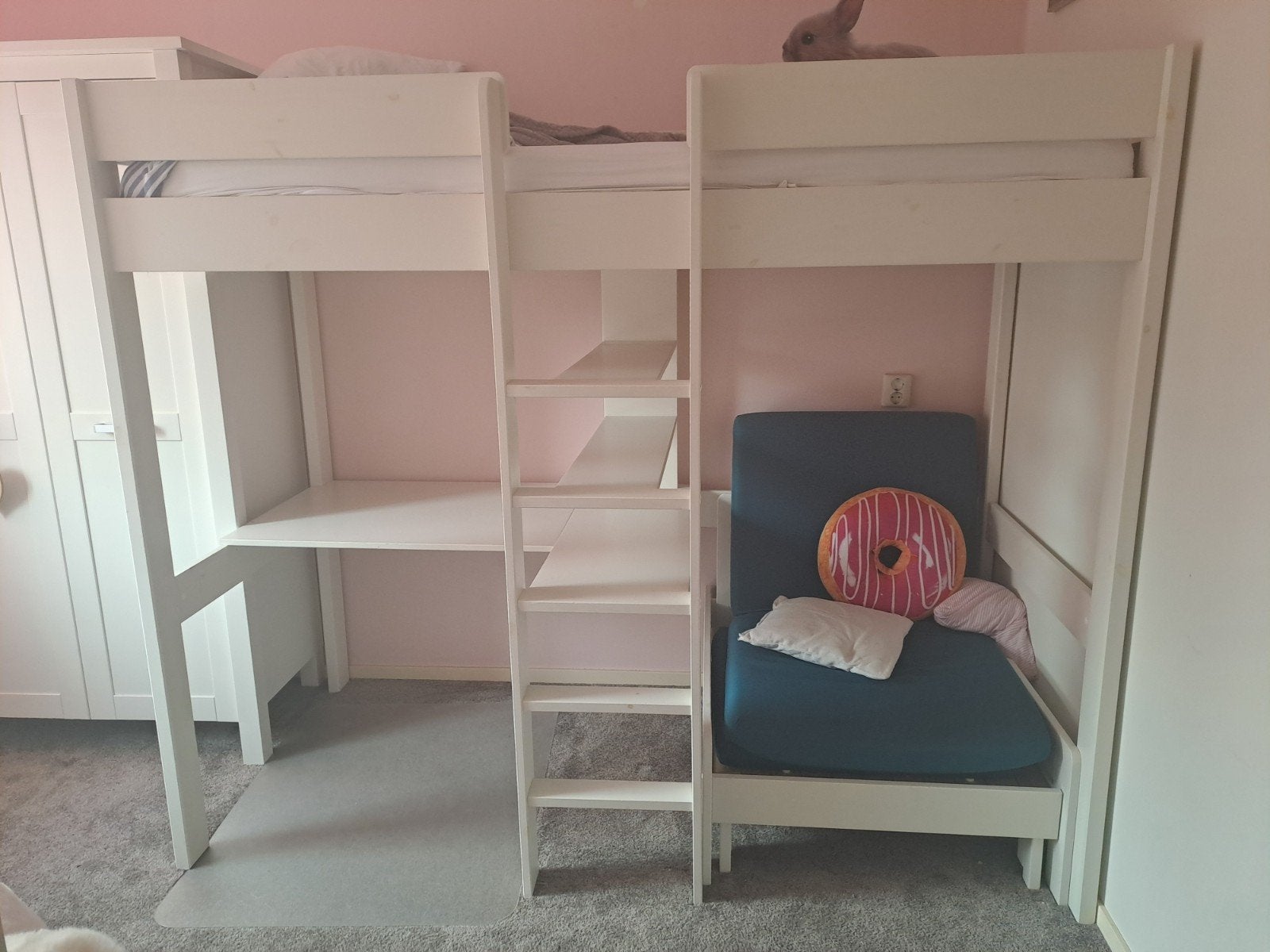 Hoogslaper (bed, bureau en stoel), Ophalen of Verzenden, Gebruikt, Hoogslaper
