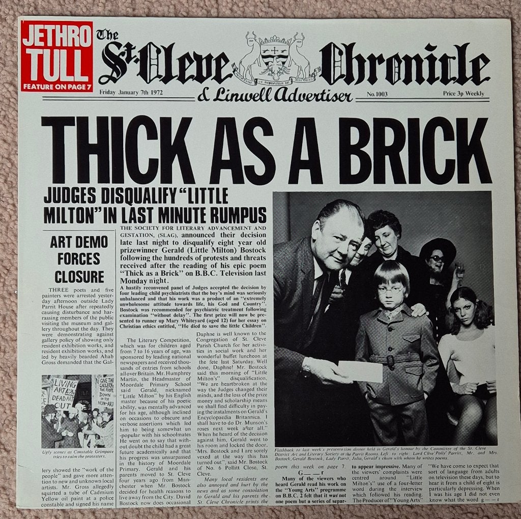 Jethro Tull – Thick As A Brick, Reissue, Ophalen of Verzenden, Pop, LP