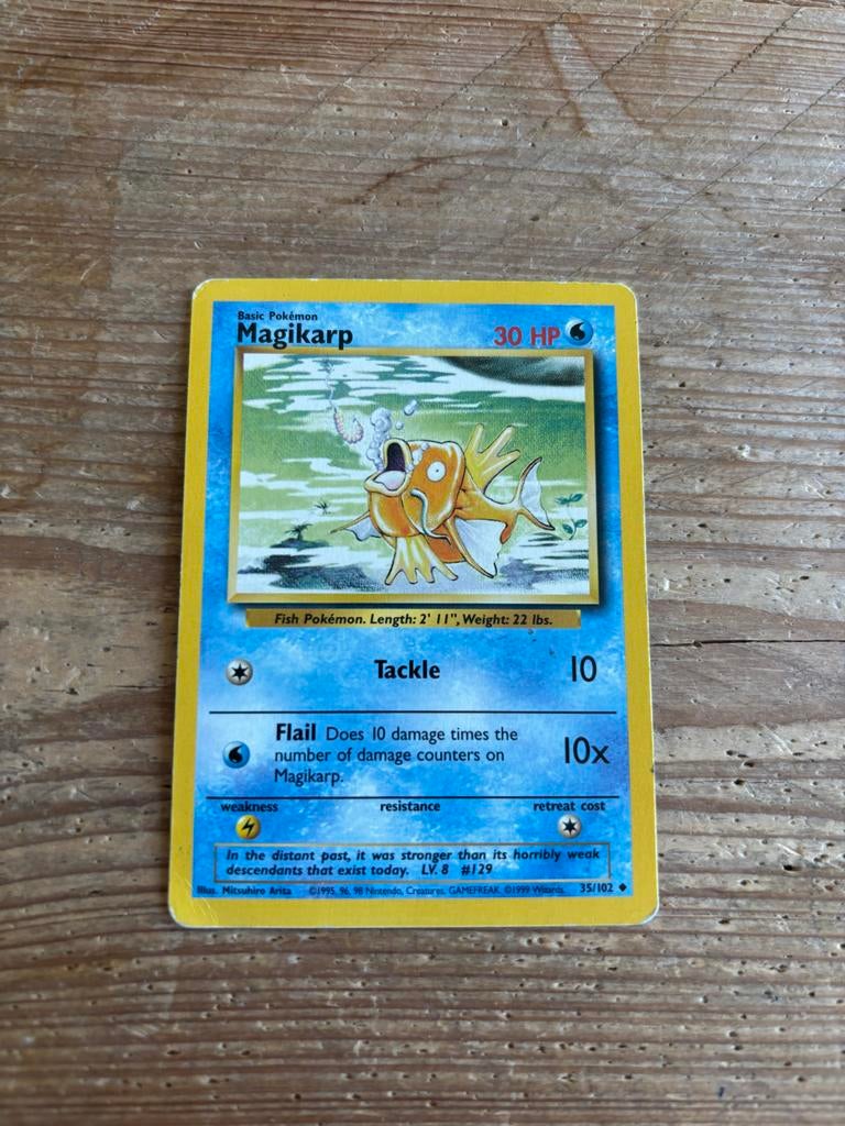 Magikarp Pokémon Kaart - Base Set (Engels), Ophalen of Verzenden, Gebruikt, Losse kaart
