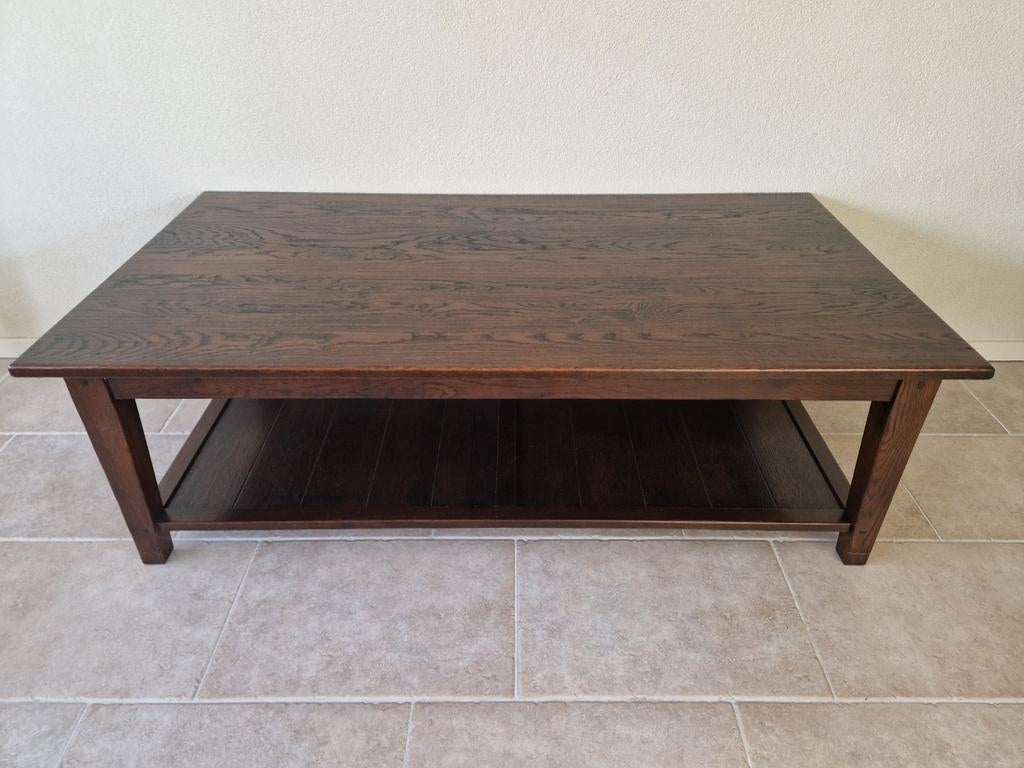 Massief Eiken Salontafel | Uitschuifbladen |Landelijke Stijl, Ophalen, Gebruikt, 100 tot 150 cm, Eikenhout