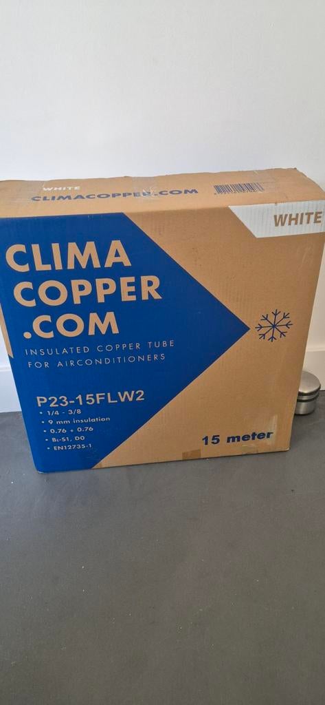 Clima Copper Geïsoleerde Koperen Buis voor Airconditioners, Witgoed en Apparatuur, Airco's, Ophalen, Minder dan 60 m³, Nieuw, 3 snelheden of meer