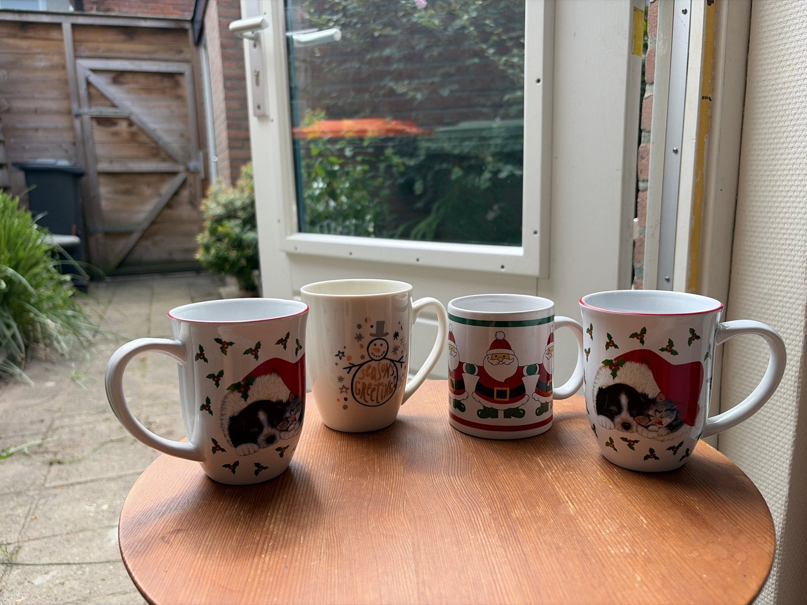 Set van 4 Kerstmokken, Ophalen, Steen/keramiek, Meerkleurig, Overige typen