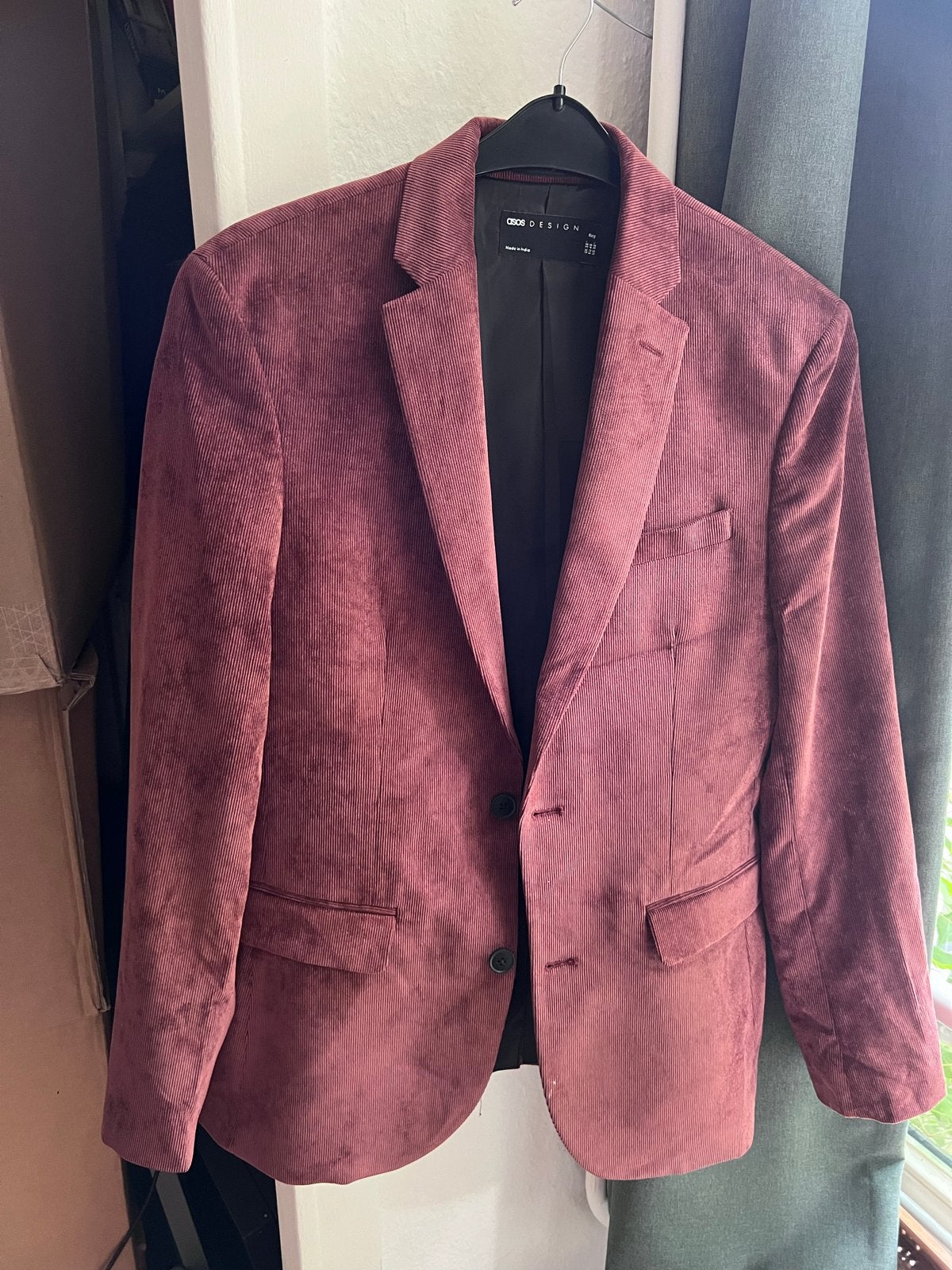 Asos Design Bordeaux Single Breasted Blazer - Maat 48, Ophalen, Zo goed als nieuw, Maat 48/50 (M), Rood