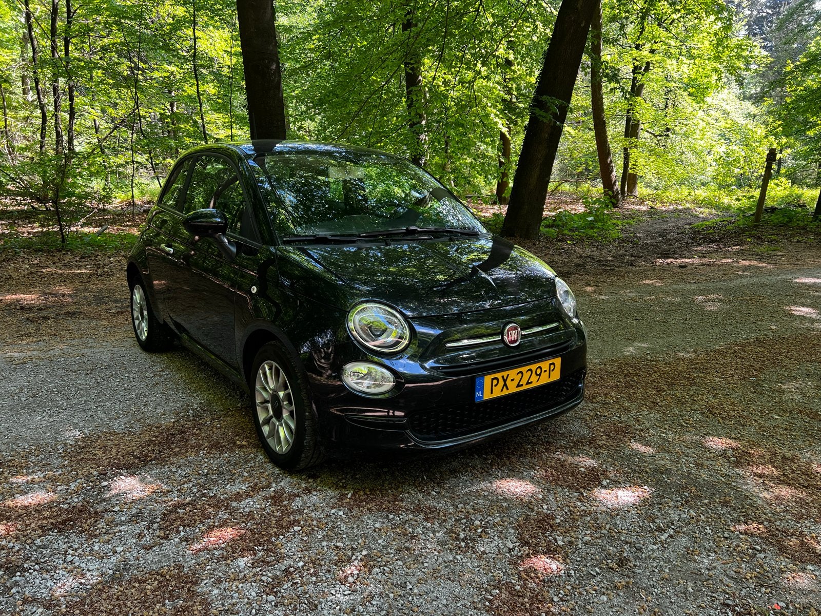 Fiat 500 Twinair 60pk 2017 Zwart, Auto's, Voorwielaandrijving, Stof, 840 kg, Zwart