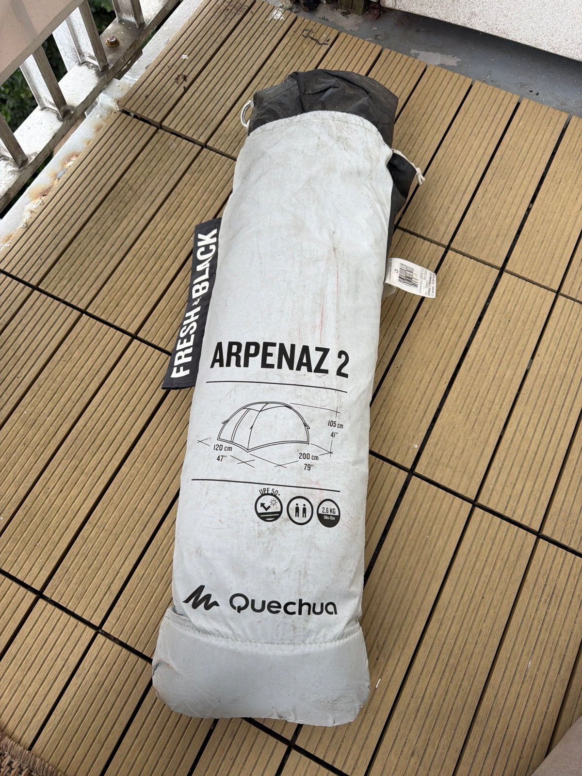 Quechua Arpenaz 2 Fresh & Black Tent - 2 Personen, Caravans en Kamperen, Ophalen of Verzenden, Gebruikt, Tot en met 2